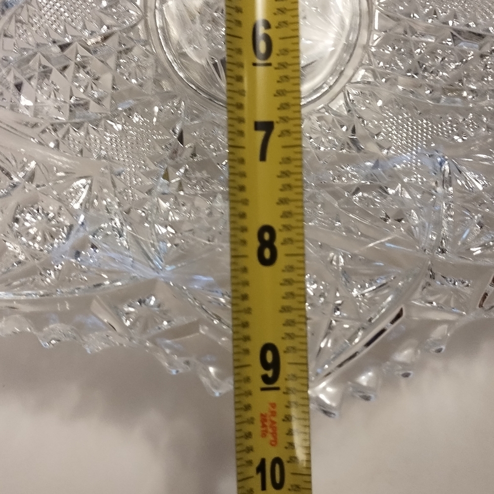 American Brilliant Cut Glass Hobstars and Stars Design Bowl - Picture 5 of 11